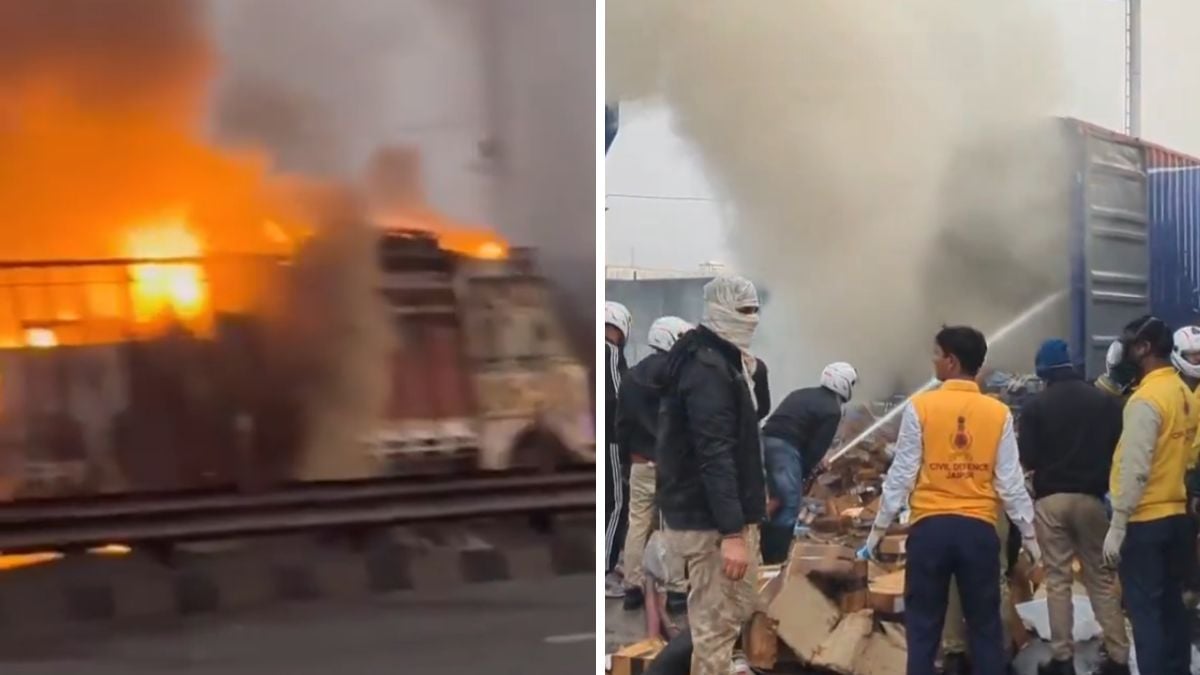 Rajasthan Tragedy: 8 Killed, 35 Injured, 40 Vehicles Charred As LPG Tanker Explodes On Jaipur–Ajmer Highway; Visuals Surface 