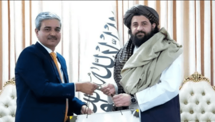 Indian diplomat JP Singh meeting Afghanistan's acting defence minister